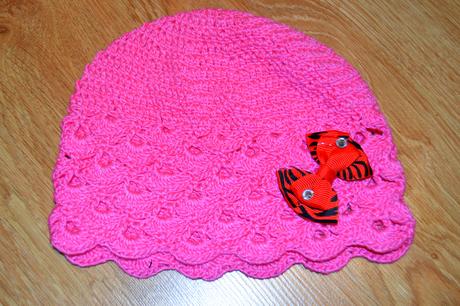 Háčkovaná čiapočka s kvetom, 50 - 158