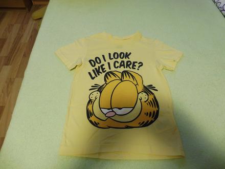 Svetložlté tričko h&m 110/116 garfield, h&m,116