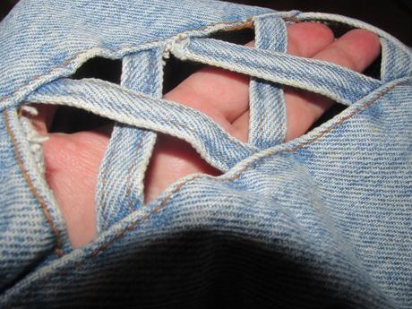 Rifle s mriežkovanými otvormi pozdĺžne nohy v. m, pepe jeans,m