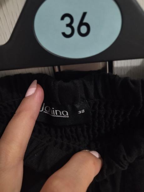 Ľanová sukňa perfektný materiál,pohodlná sedí na s, 38