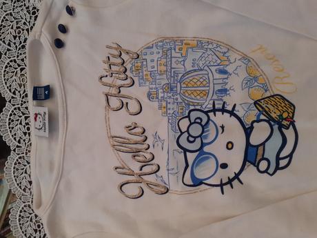 Biely pulover hello kitty pre 4r.dievcatko, original marines,110