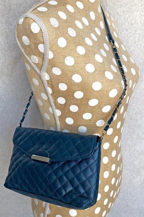 Prešívaná modrá crossbody,