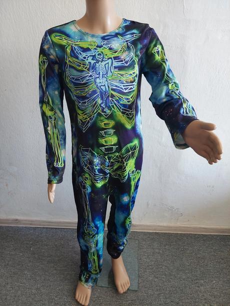 Kostra v tme svietiaci karnevalový kostým veľ.134-,