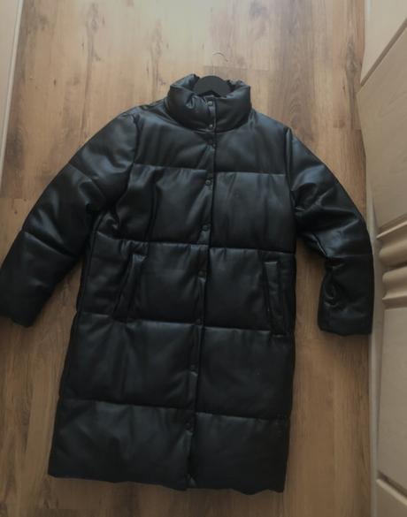 Kožená dlhá zimná bunda, vero moda,l