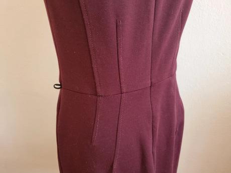 Bordové úpletové biznis šaty 38, f&f,38