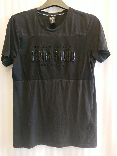 Pánske čierne tričko, black sqvad, regular, m, m
