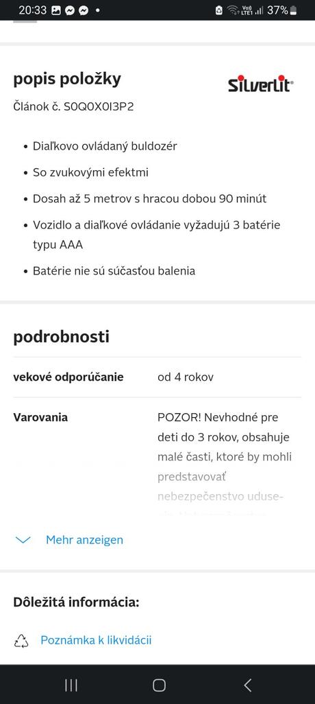 Tooko buldozér, báger na diaľkové ovládanie,