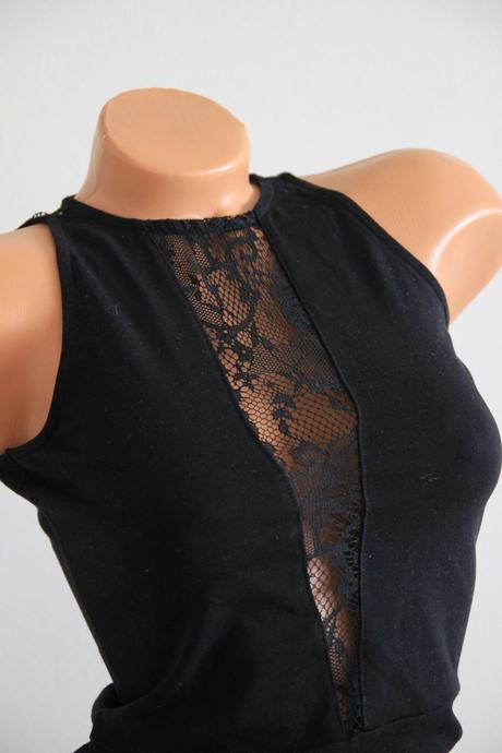 Čierny body top s čipkou, only, only,s