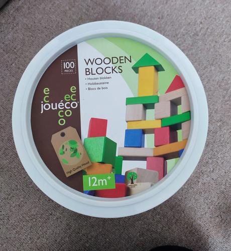 Jouéco drevené kocky vo vedierku 100ks 12m+,