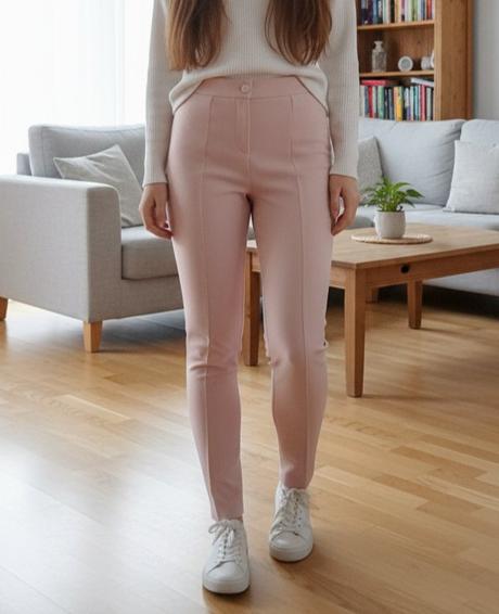 Elegantné baby pink nohavice, m