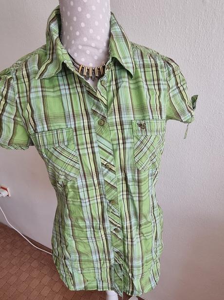 Bledozelená košieľková blúzka esprit veľ. 40, esprit,40