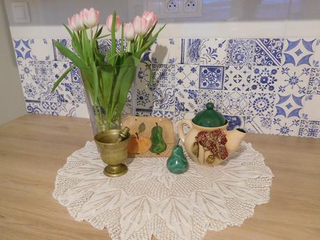 Do zelena dekorácia kuchyňe mažiar,hruška mramor,