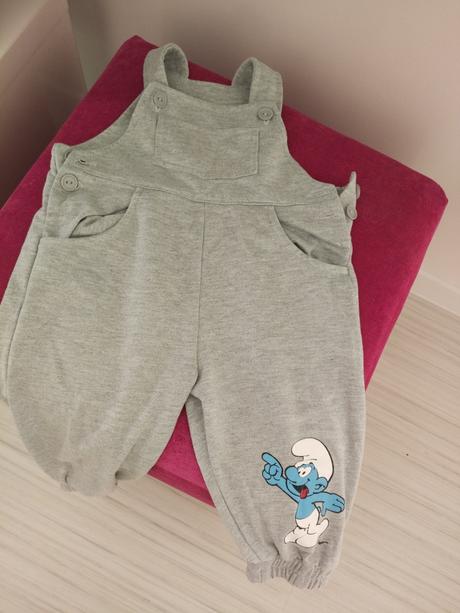 Tepláky šmolko s trakmi, disney,80