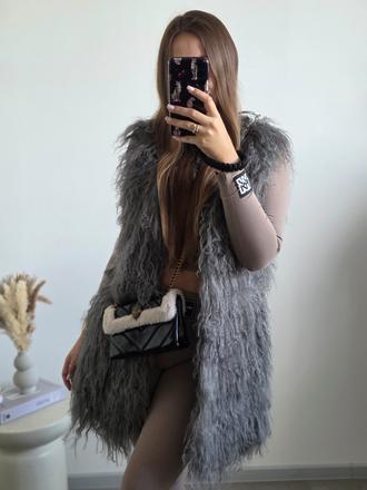 Štýlová kožušinová vesta m, m