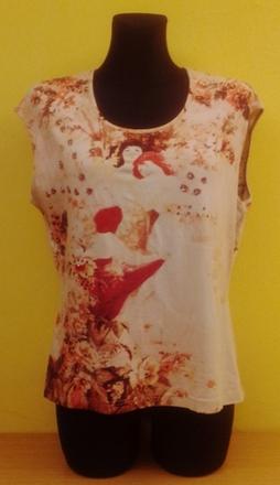 Dámsky elastický top bez rukávov, farebný vzor, xl