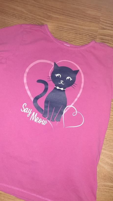 Tričko s mačičkou, veľmi málo nosené, dopodopo,128