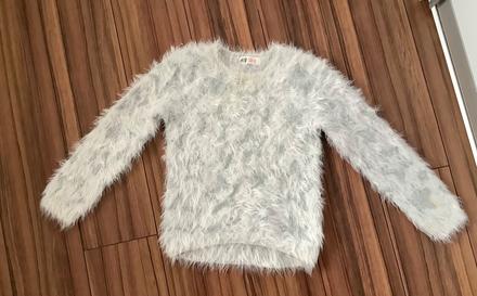 Krasny chlpaty svetrik s hviezdickami h&m, h&m,122