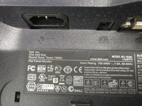 Monitor dell model 1704fpt, dell