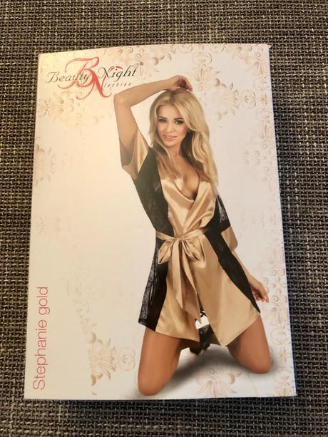 Elegantný satenovo-krajkovy župan, veľkosť uni, m