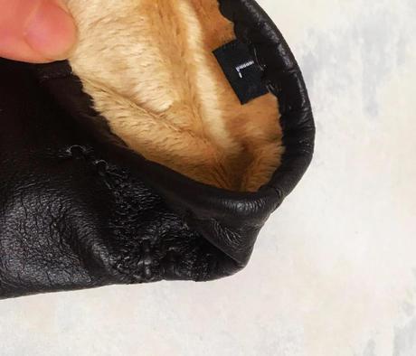 Zateplené kožené rukavice, l