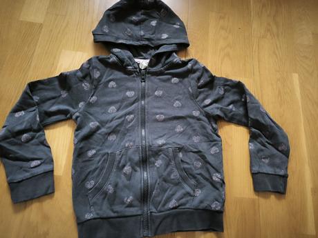 Tmavosivá mikina so srdiečkami h&m, h&m,122