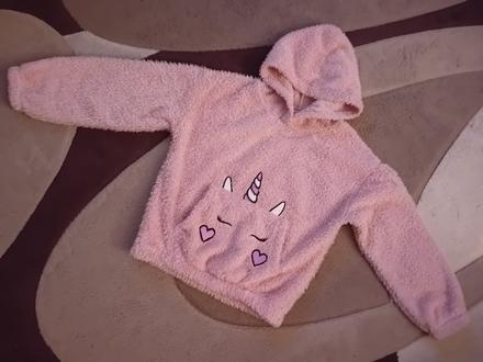 Dievčenská teplá,huňatá croptop mikina, terranova,140