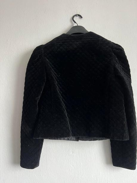 Vintage zamatovy krasny kabat sako kabatik v hist, m