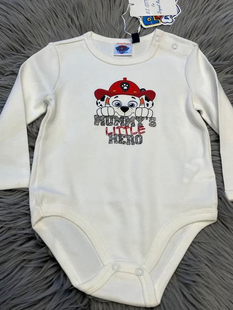 Chlapčenské body dlhý rukáv paw patrol (6-9 mes.), original marines,68