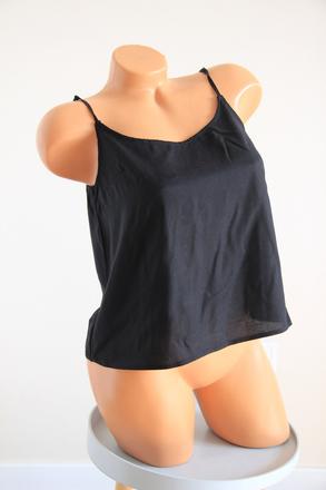 Čierny viskózový top na ramienka, h&m, s, s