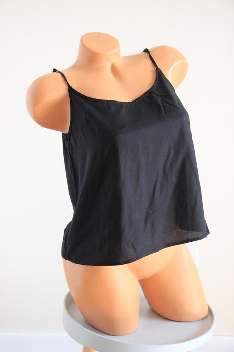 Čierny viskózový top na ramienka, h&m, s, s