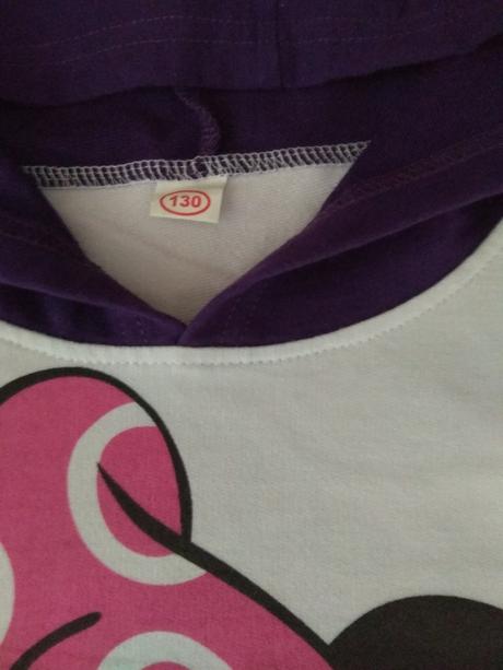 Fialová mikina s minnie mouse, 128