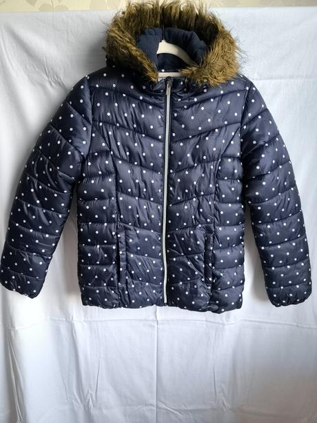 Tmavomodrá bodkovaná bunda, f&f,164