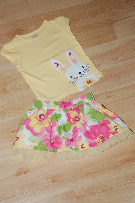 Kompletík so zajačikom a kvietkami, gymboree,86