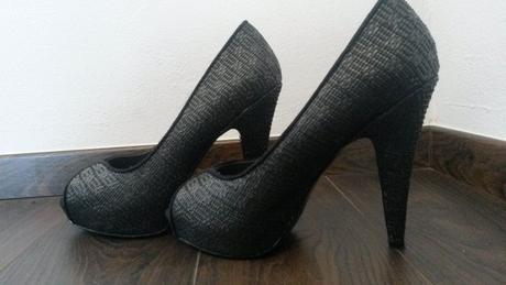 Čierne nové lodičky mango na platforme, mango,40