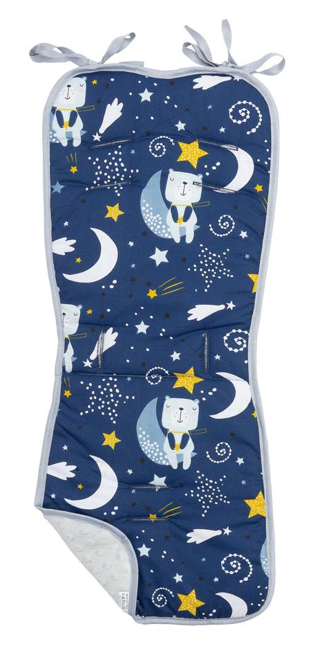 Sensillo podložka do kočíka basic tmavomodré medve,