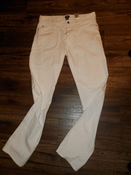H&m biele rifle rovného strihu m/l, h&m,32