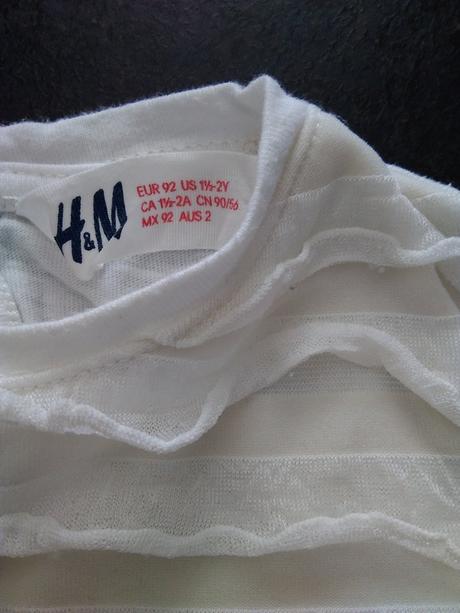 Tričko s volánikmi na pd, h&m,92