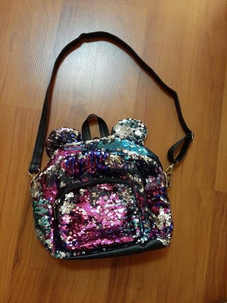 Dievčenský flitrový ruksak / kabelka, 