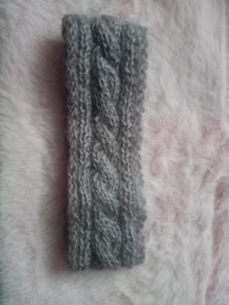 Detská pletená čelenka hnedá, 98