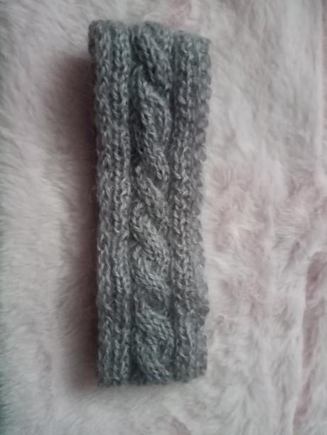 Detská pletená čelenka hnedá, 98