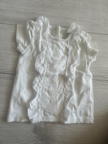 Biele tričko s volánmi, coccodrillo,80