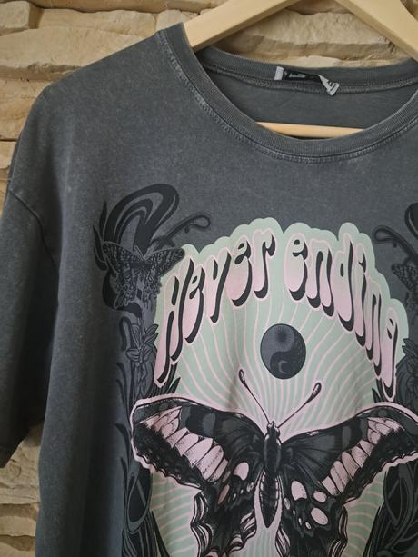 Oversize šedé tričko, house,xs