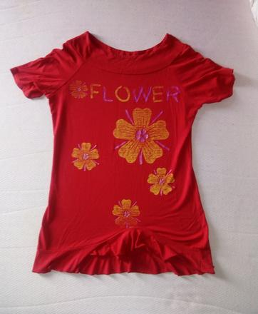 Červené tričko s potlačou, m