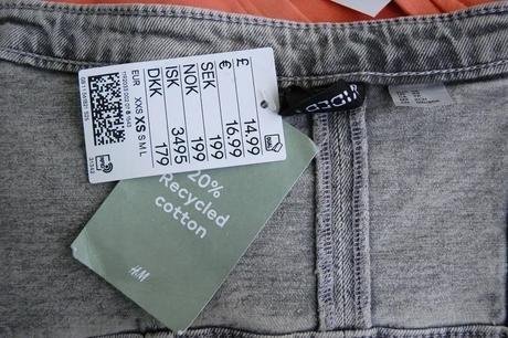 Riflový crop, h&m,xs