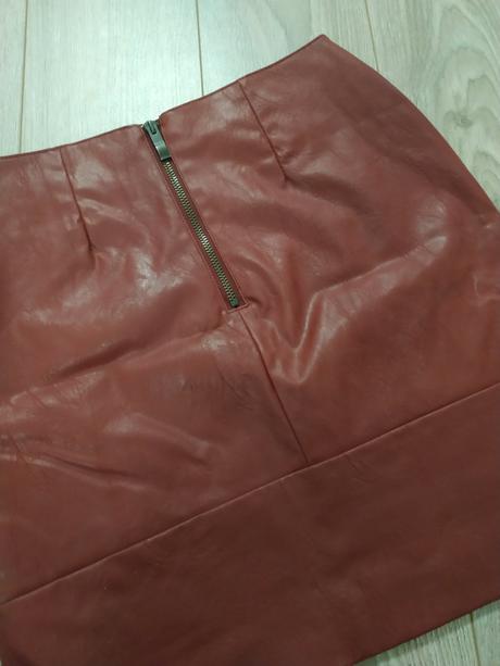 Koženkové bordová sukňa orsay, veľ. s, orsay,s