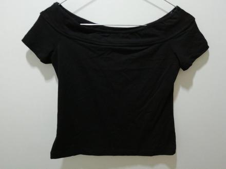 Čierne tričko crop top, xs