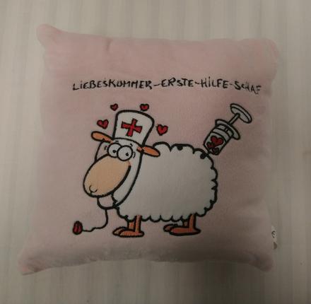 Ružový vankúšik ovečka, amek, 28 x 28 cm, 