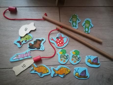 Drevená hra lov na udicu, 