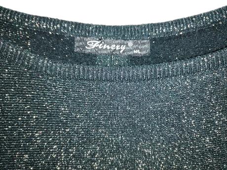 Trblietavý sveter s mašličkami na chrbte, m