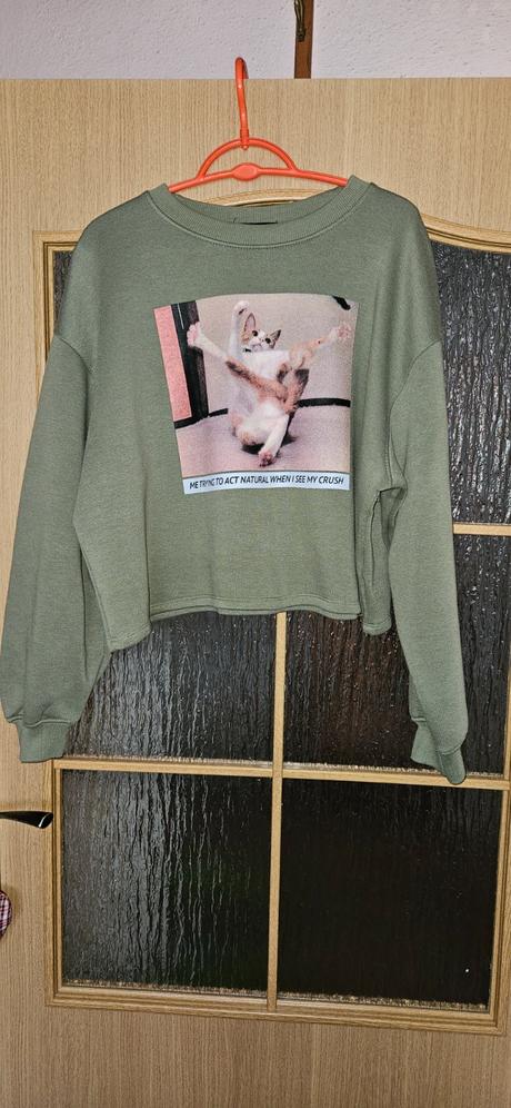 Crop mikina, bershka,l